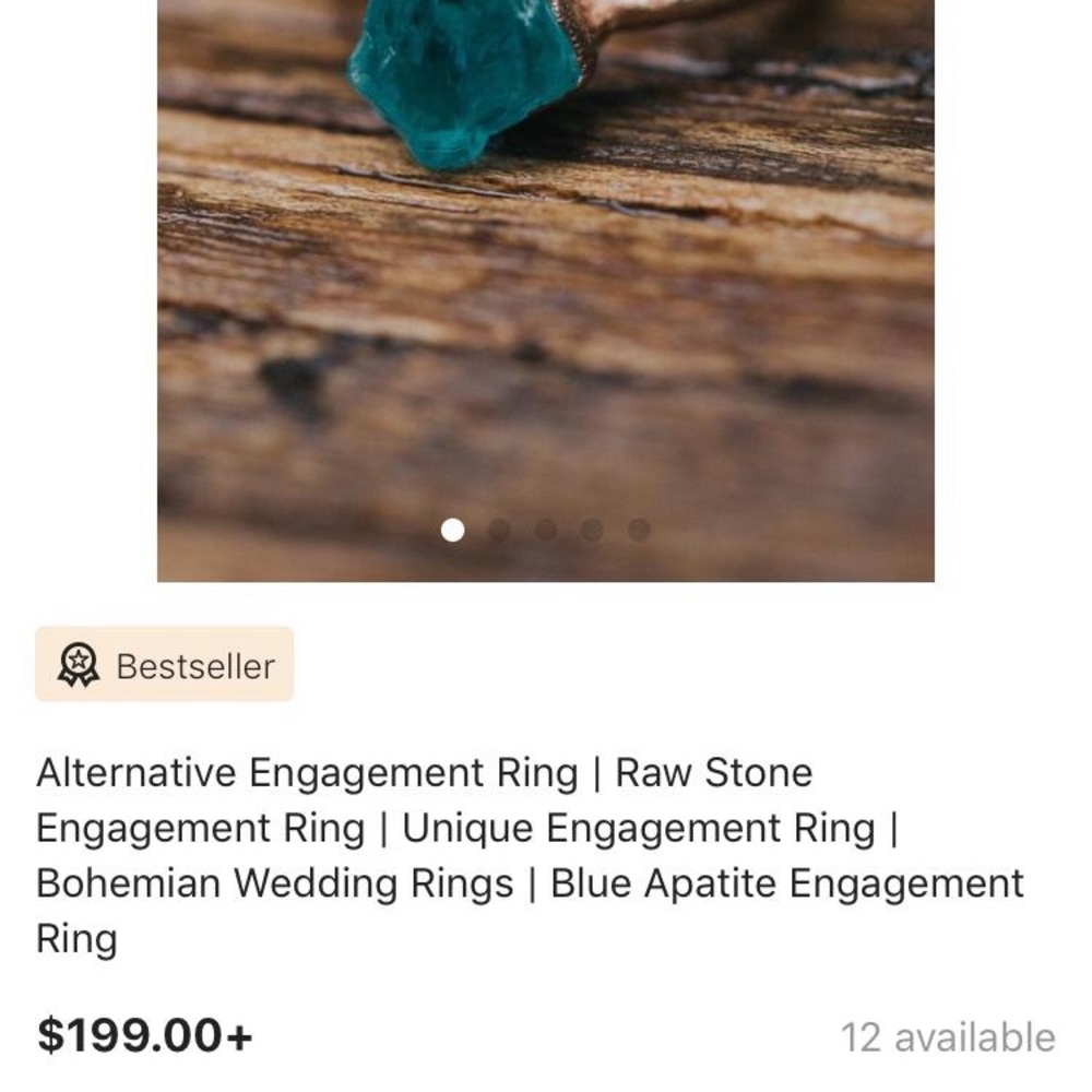 Handmade ring by etsy seller. Raw rock. - Picture 3 of 5